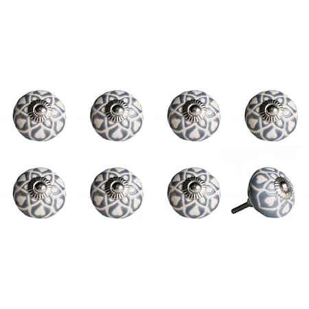 Decoracion KI1217 Knob It - Gray Cream & Silver, 8PK DE3097409